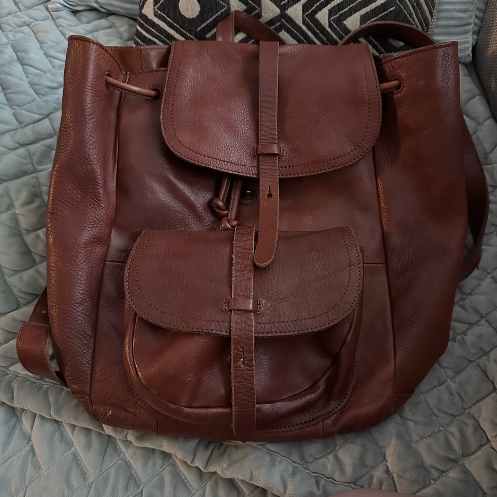 Madewell Leather Drawstring Backpack